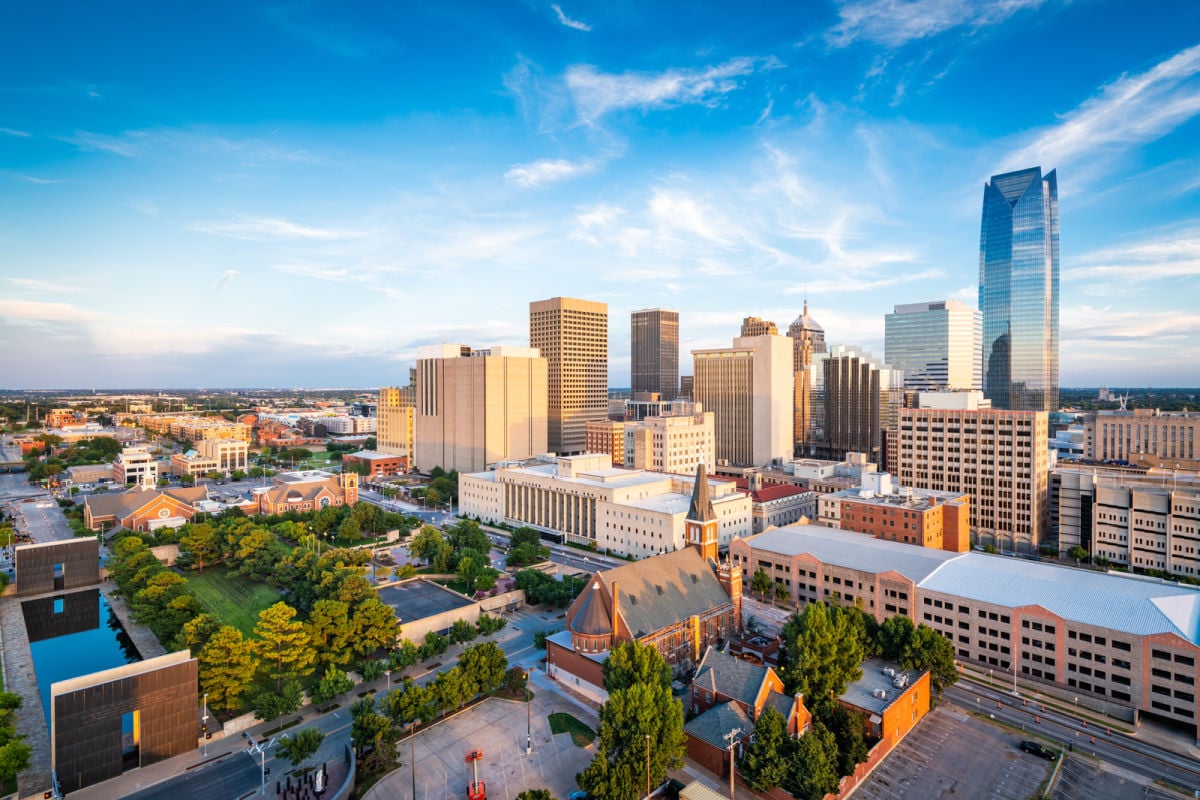 Oklahoma City skyline on nice day