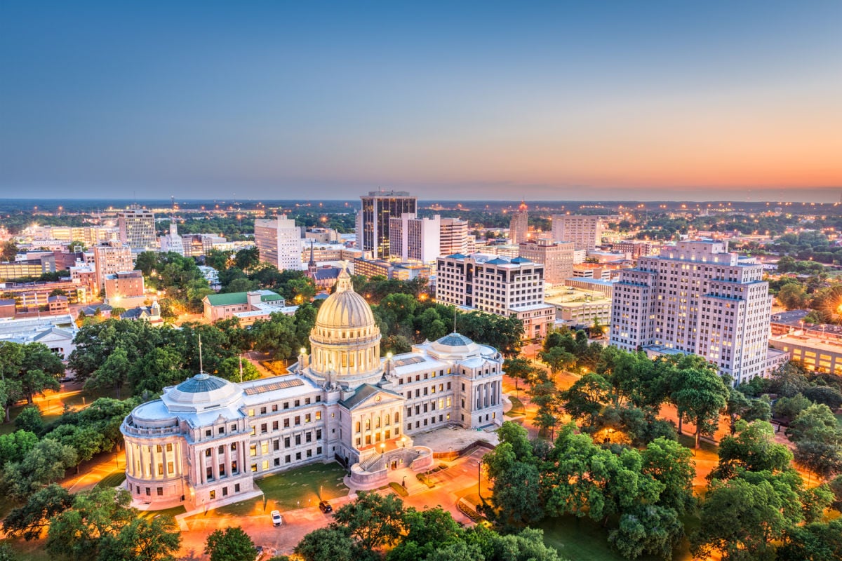 Sweeping views of Jackson, MS skyline